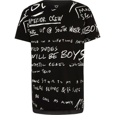Boys black graffiti T-shirt